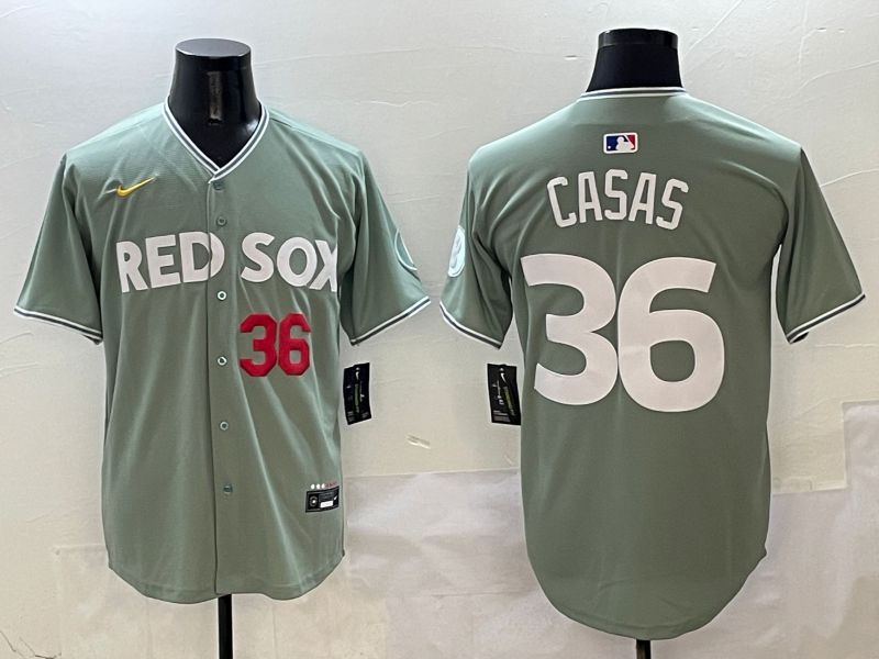 Men Boston Red Sox 36 Casas Green Joint Name Nike 2025 MLB Jersey style 3